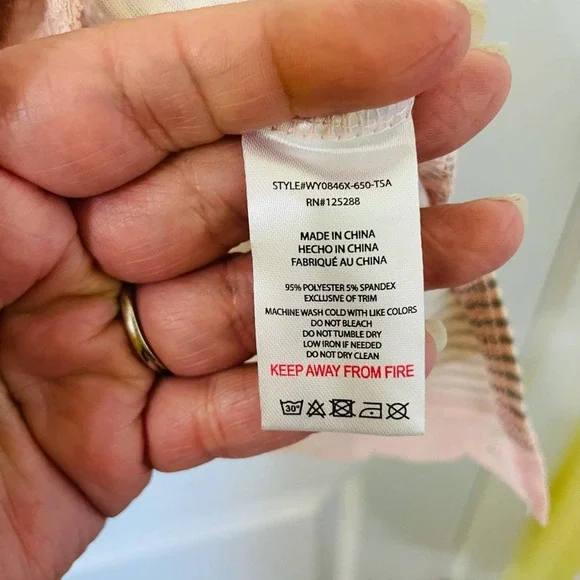 Tahari Tank & Short Set Pink Lace Hen Size 1X - Picture 4 of 7